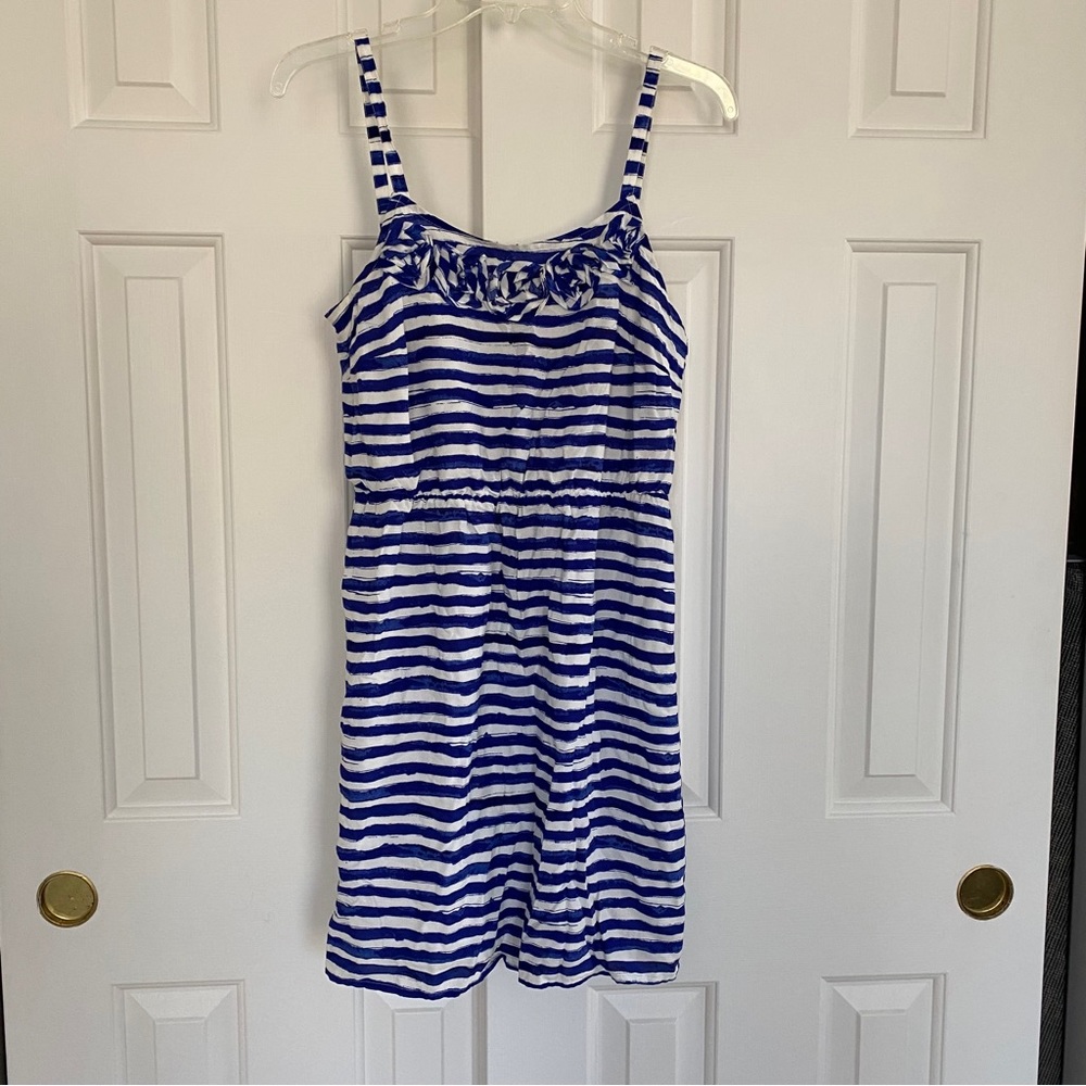 Loft Blue and White Striped Dress
